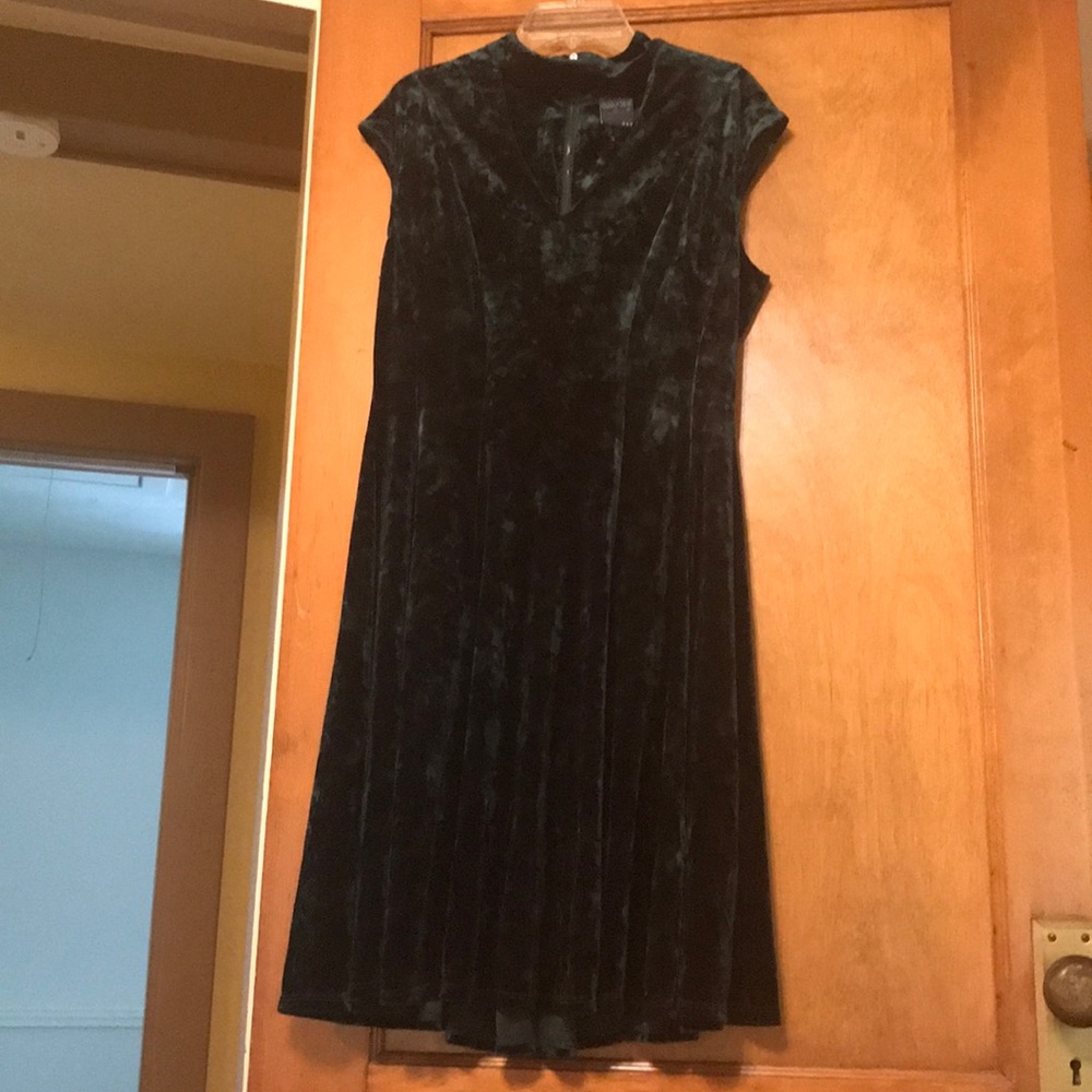 Green velvet dress